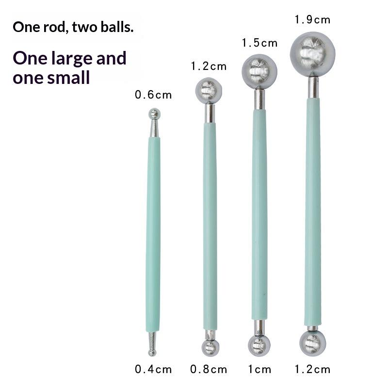 Point Drill Creasing Pen Set 4Pcs Double Head Spiral Clay Sculpting Tools for Home DIY Clay Carving Embossing Handcrafts