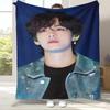 Kim Tae Hyung V Kpop B-BTS Flannel Blanket,Ultra Soft Warm Plush Throw for Home Bedroom Bed Sofa Cover Office Camping Picnic