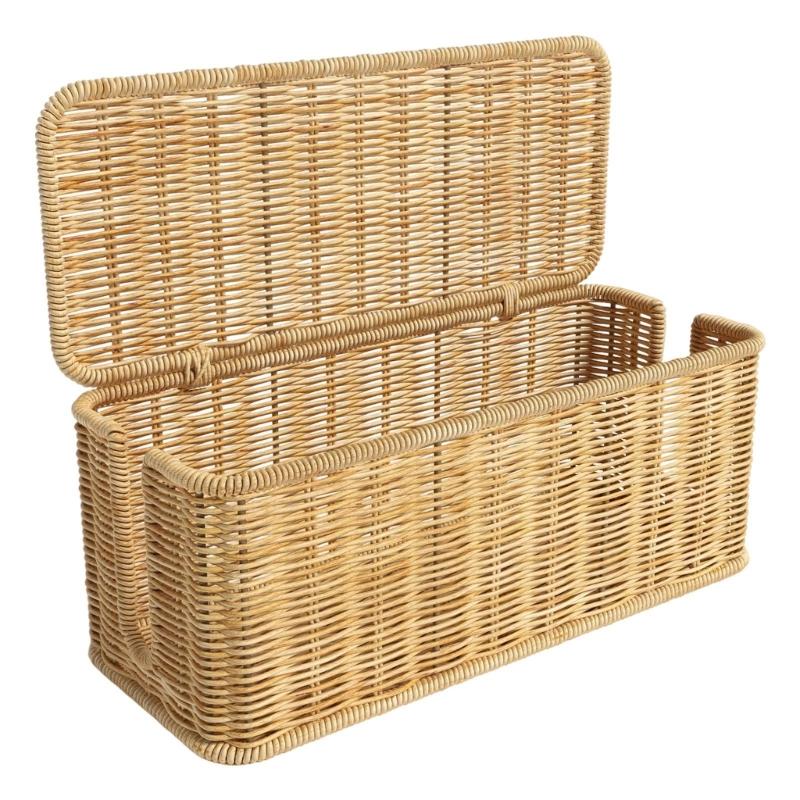 

Decorative Rattan Cord Hider Box With Metal Frame Stores Multiple Cables Safely Conceals Wire In Living Room Office 1
