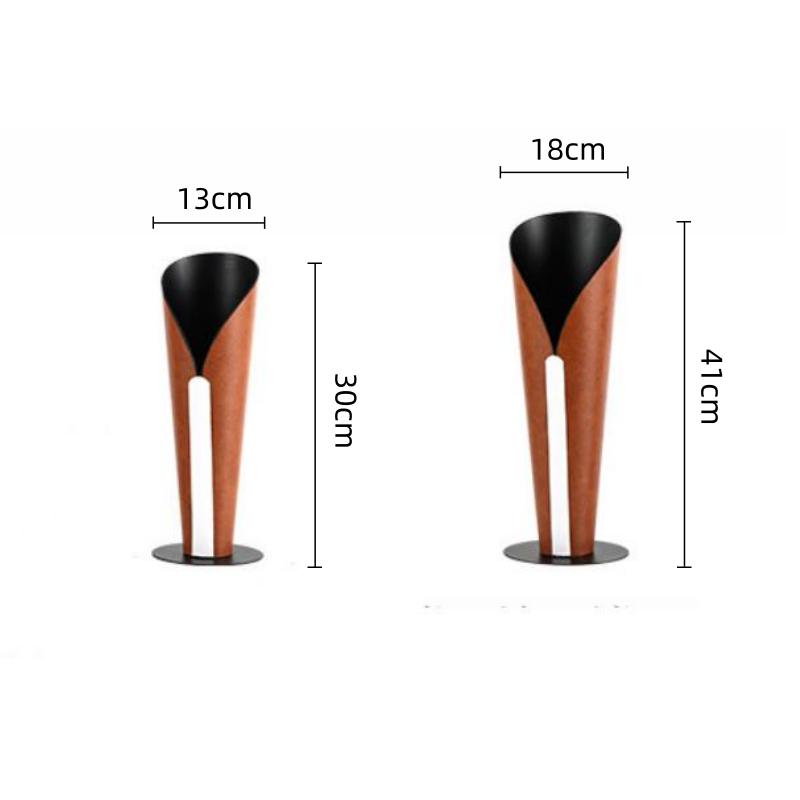 Creative Leather Abstract Torch-shaped Vase Open-mouthed Flower Pot Flower Arrangement Accessories Stainless Steel Flower Vase