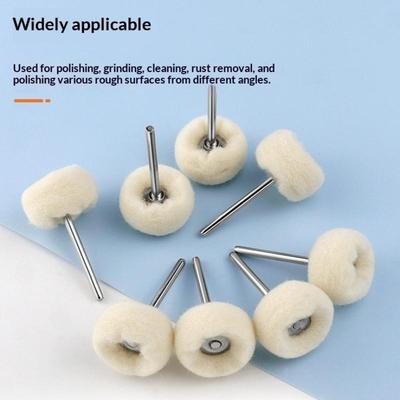 10Pcs Mini Grinding Sanding Head Abrasive Disc Felt 3Mm Shank Buffing Wheels Metal Polish Brush Drill Rotary Tool Accessories