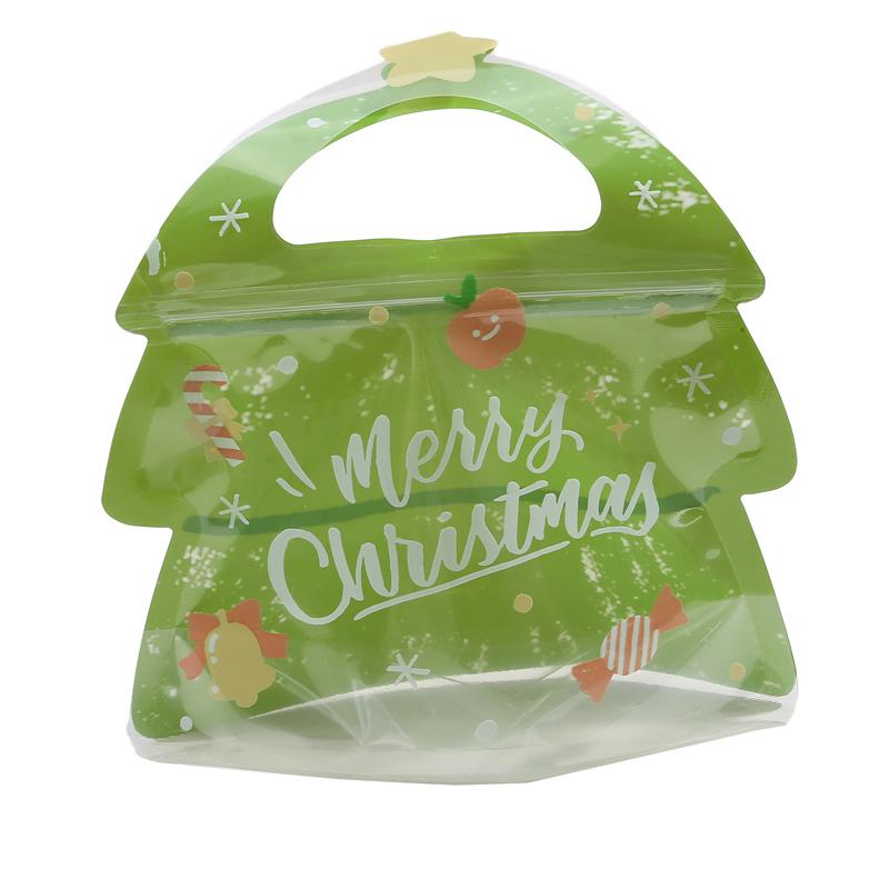Christmas Tree Festival Gift Handle Bags for Candy Biscuit Cookies Chocolate Packaging Bags Birthdays Parties Holiday Decor