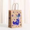 StoBag, Merry Christmas Blue Gift Tote Bags, for packing snack presents, Xmas party supplies, Reusable Paper Party supplies