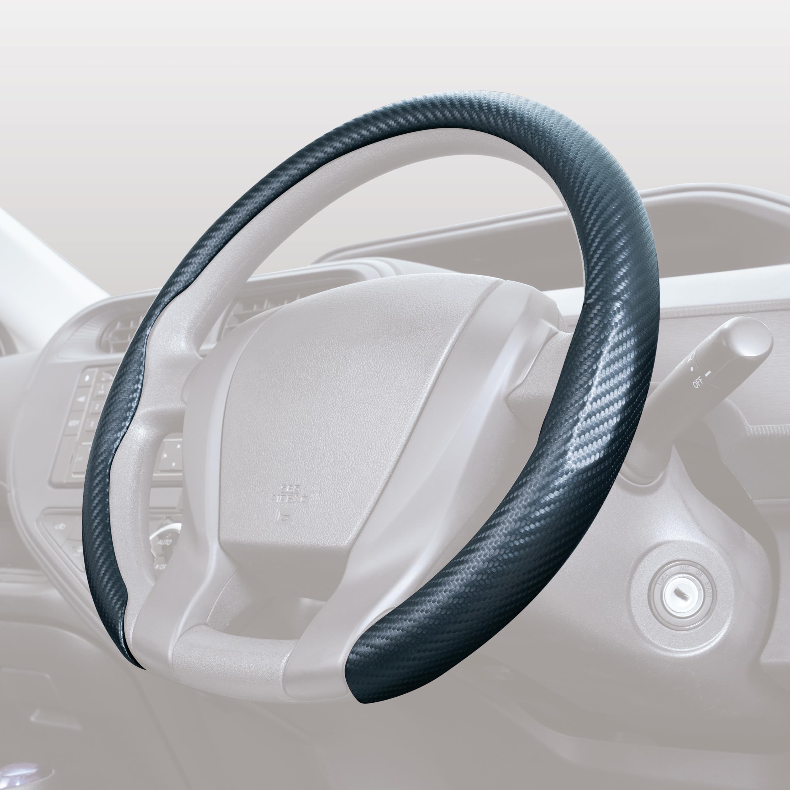 

SEIWA Easy Carbon Fiber Steering Wheel Cover for Car Fits Steering Easy New Compatible with Kei and Standard Cars (IMP272) Interiors, 36.5-37.9cm