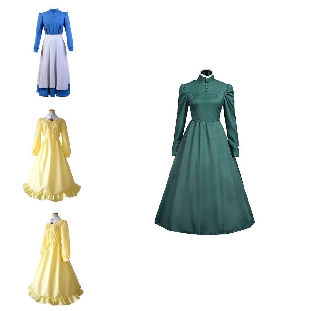 Howl's Moving Castle Sophie Women Buttoned Chest Dress Cosplay Uniform