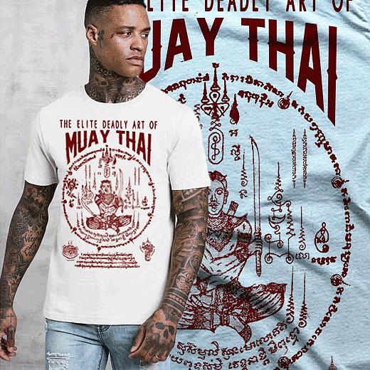 

Muay Thai T-shirt Thai boxing Sak Yant deity Tattoo Thai Boxer Martial Art tee XL