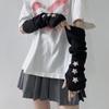 Y2k Arm Warmers Solid Color Wool Sleeve Cuff Cute Star Knitted Gloves  Ladies