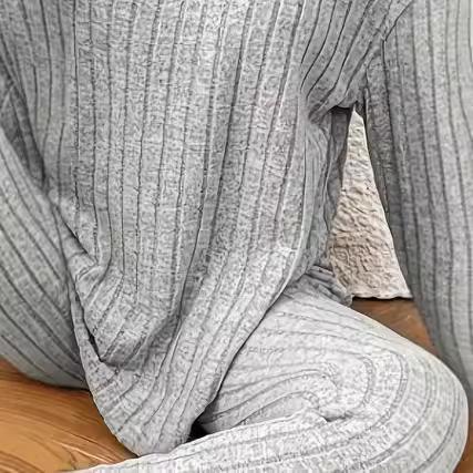 Europe, America 2024 Autumn and Winter Casual Turtleneck Knitted Long-sleeved Suit Women's Foreign Trade Sweater Loose Trousers Two-piece Set