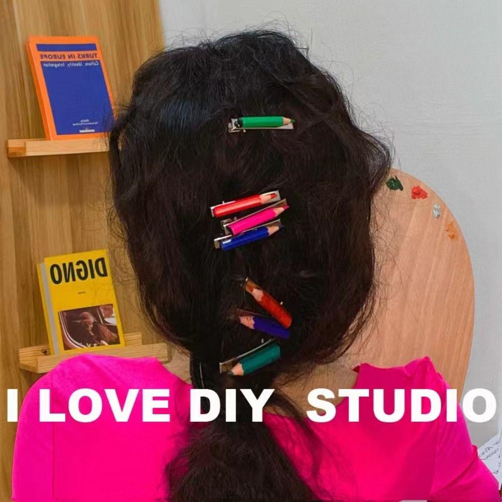6PCS/Set Colored Hairpins Writable Barrettes High Quality Headband  Women/Men