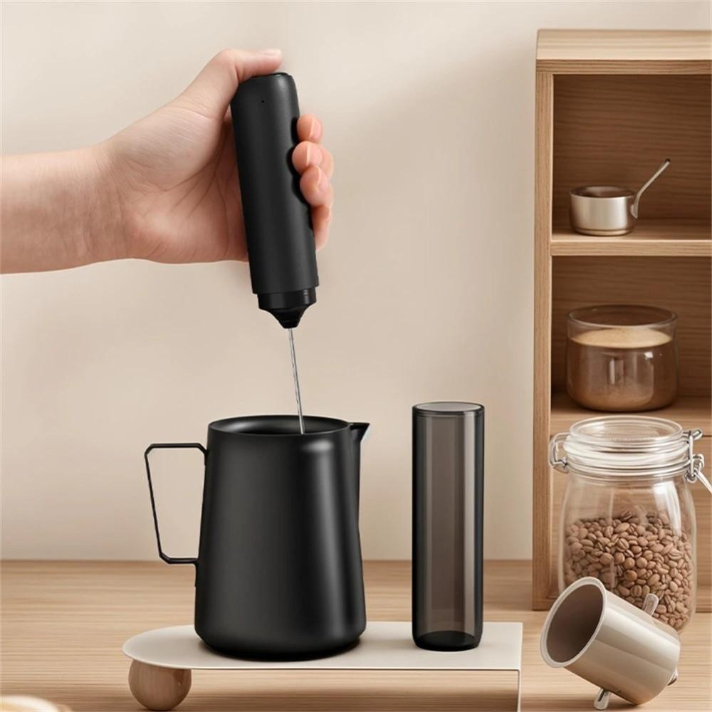 USB Charging Electric Milk Frother Stainless Steel Milk Frother Beater Coffee Mixer  Household Use