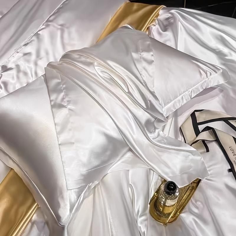 [2pcs Mulberry Silk Pillowcases] 2pcs Mulberry Silk Pillowcases, Luxurious 25 Momme Satin Weave, Hypoallergenic Solid Color with Envelope Closure