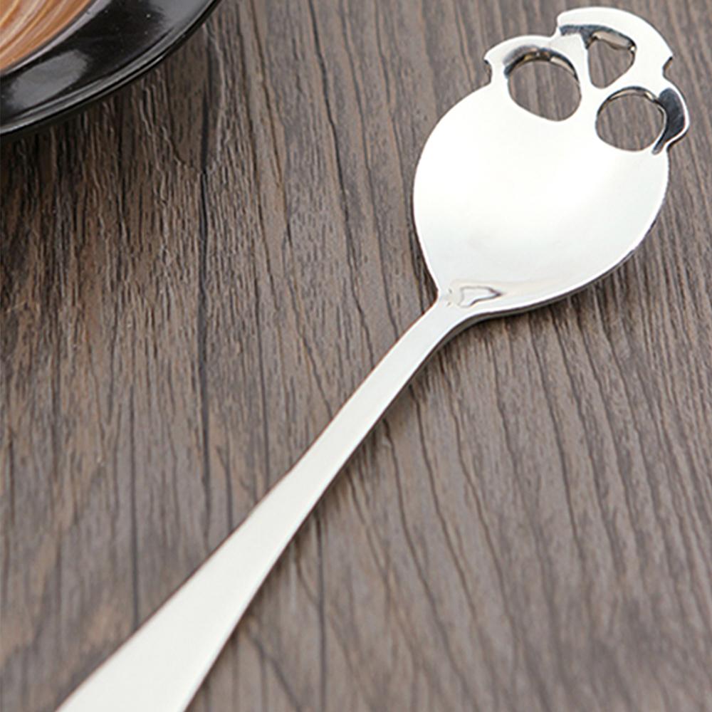 Stainless Steel Skull Coffee Spoon Creative Stirring Tea Spoon Dessert Sugar Spoon for Kitchen Bar Tableware