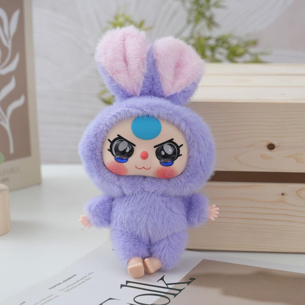Neues Baby Drei Vinylpuppe Tier Kleiner Hase Plüschtier Anhänger Niedliches Kindergeschenk