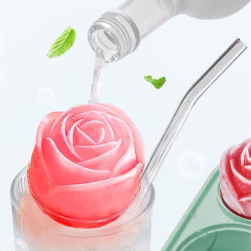 Food Grade Ice Ball Maker Rose Diamantine Sphere Design Ice Mould Nonstick Silicone Tray For Chilling Drink