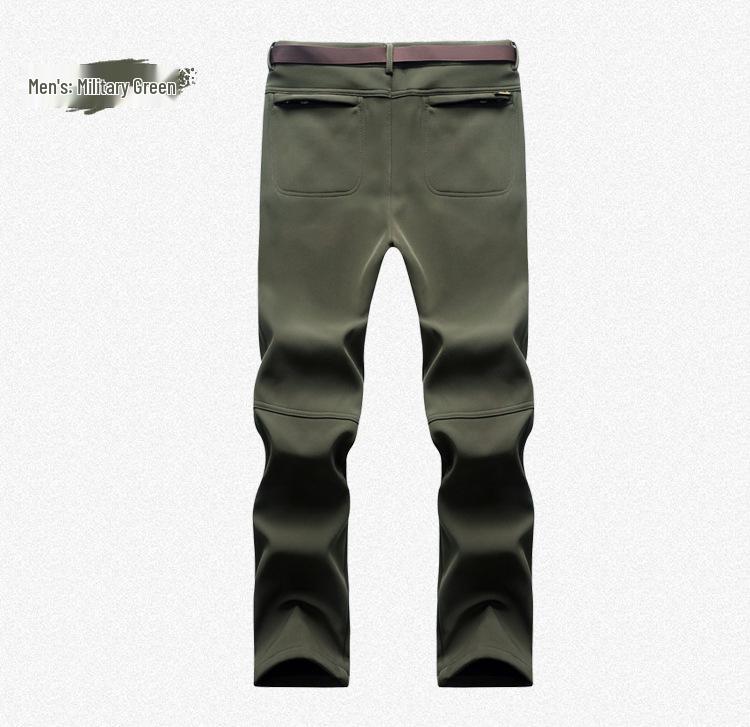 Men's and Women's Warm Fleece-Lined Waterproof Softshell Outdoor Pants for Hiking and Mountaineering