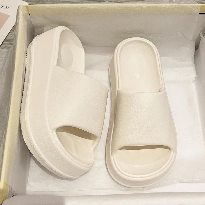 

Модные женские тапочки Тренд EVA толстая подошва домашние повседневные тапочки Повседневные отпускные пляжные туфли Мягкая подошва Летние сандалии 40-41 белый