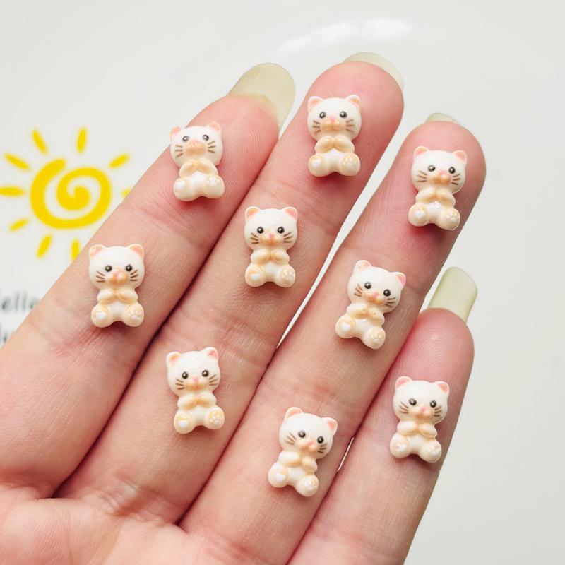 55 Pcs New Cute Mini Resin Mixed Color Kitten Flatback Ornament Jewelry Making Manicure Hairwear Accessories A45