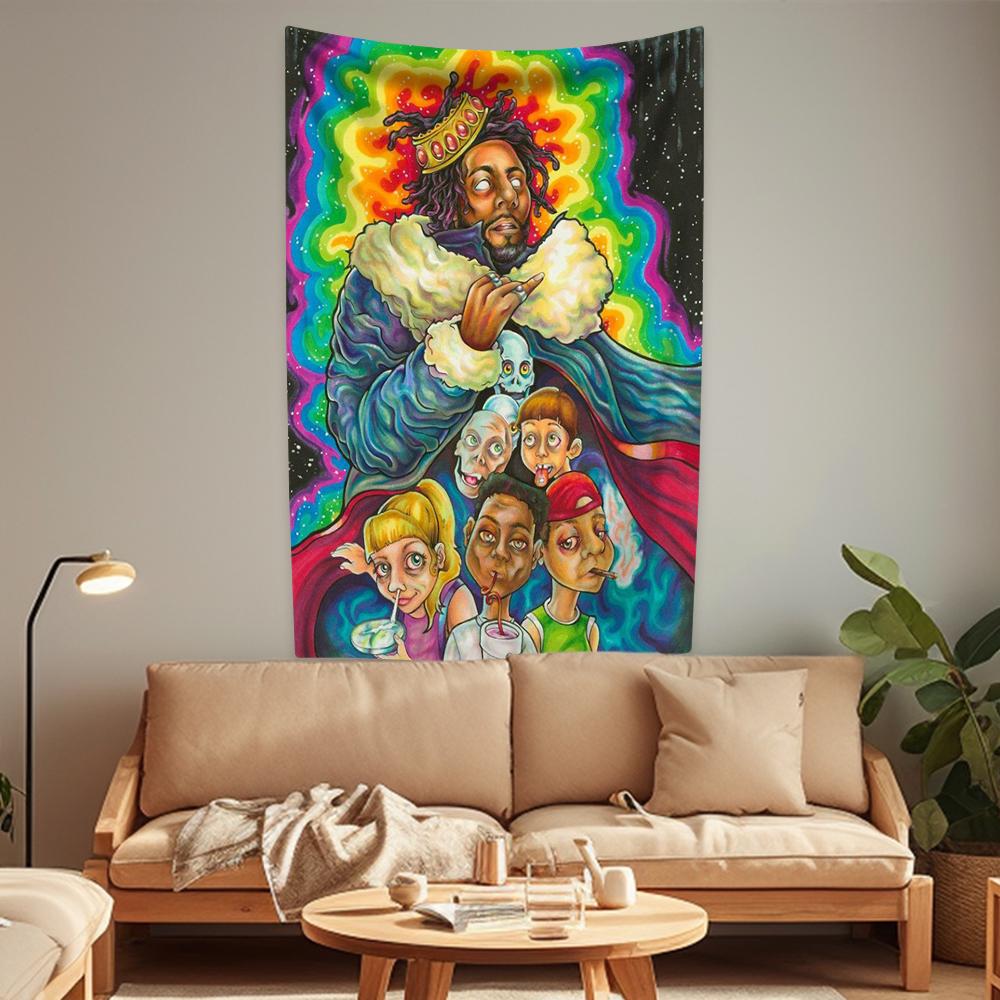 J Rapper Tapestry Coles Pop Music Flag Home Decoration Aesthetics Bedroom Dorm Party Backdrop Concert Decor Fans Gifts