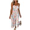 2024 Summer European & American Suspender Jumpsuit with Printed Loose Trousers