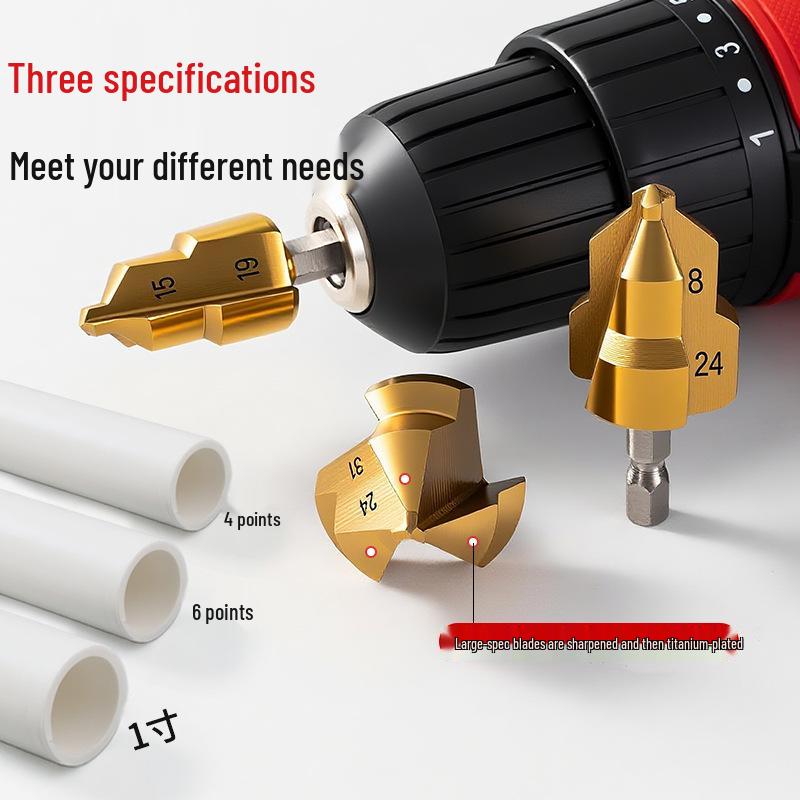 Upgraded Three-Blade PPR Outlet Drill Bit for Plumbing and Electrical Pipe Installation