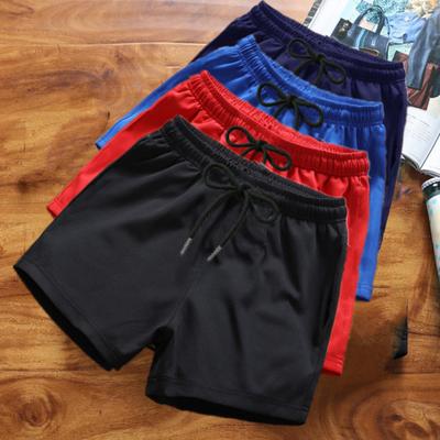 Men Running Shorts Elastic Waist Drawstring Gym Short Pants Solid Color Wide Leg Outdoor Shorts Streetwear