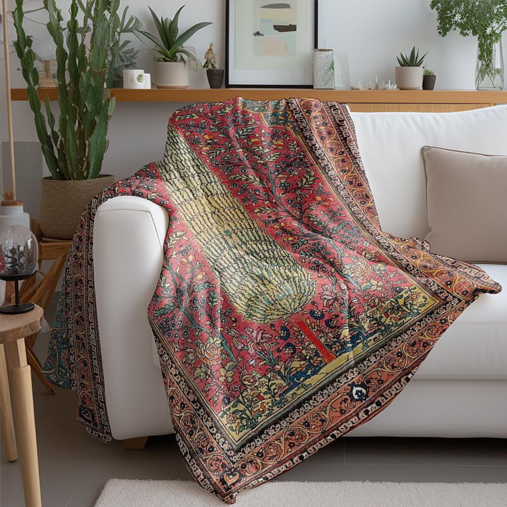 Turkish Vintage Rug Kilim Style Cotton Bed Carpet Sofa Decorative Throw Blanket Home Decor Cushion Cover