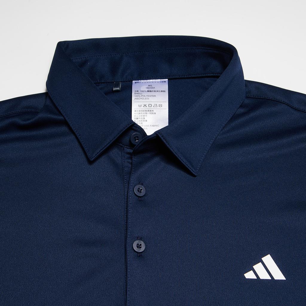 Adidas Simple Pullover Solid Color Small Logo Breathable Short Sleeve Polo Shirt Men Polo Shirts Navy-Blue IQ2963