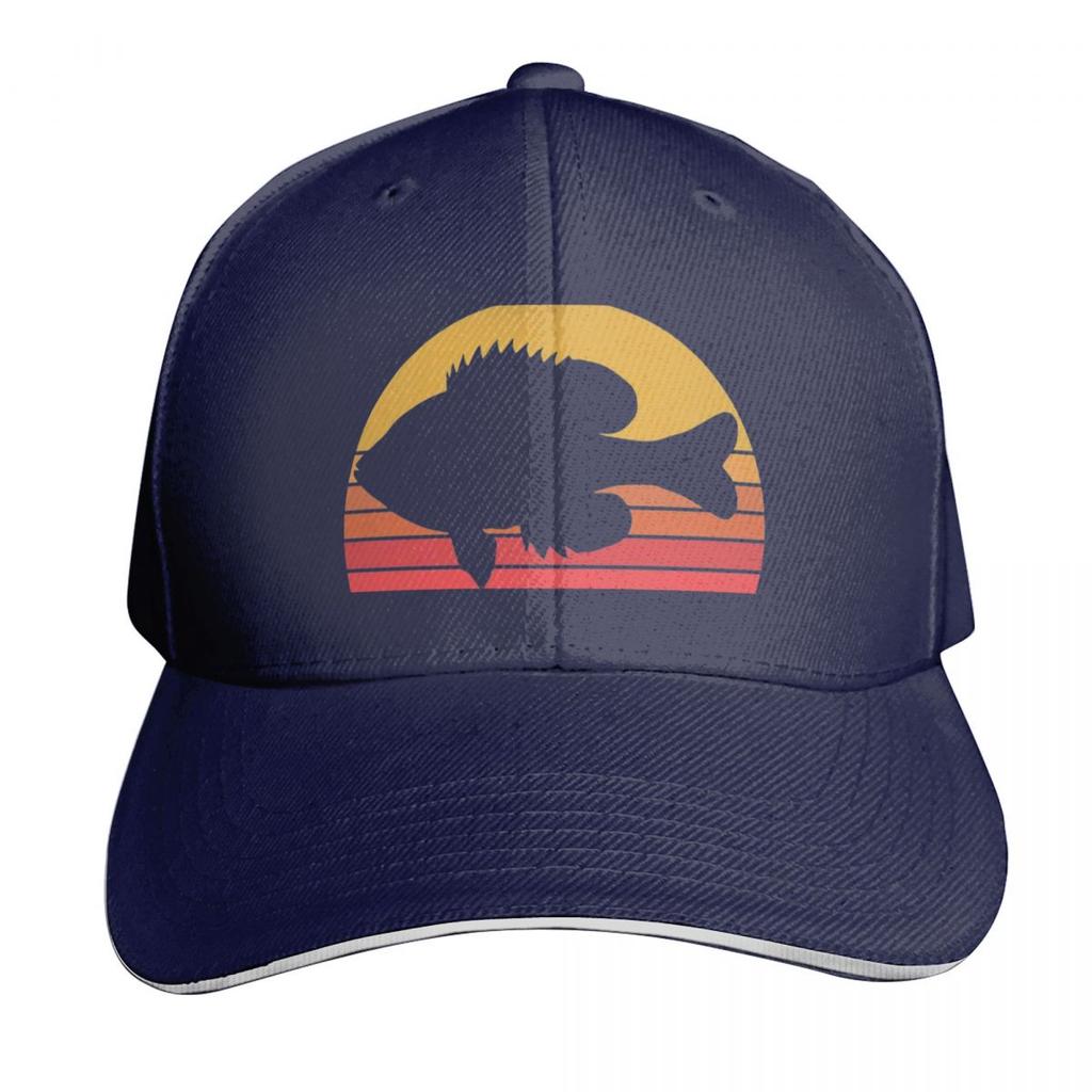 Fishing T Shirt Bluegill Fishing Panfish Retro Fisherman Tee Gifts Baseball Cap Men Women Casual Summer Sport Sun Cap
