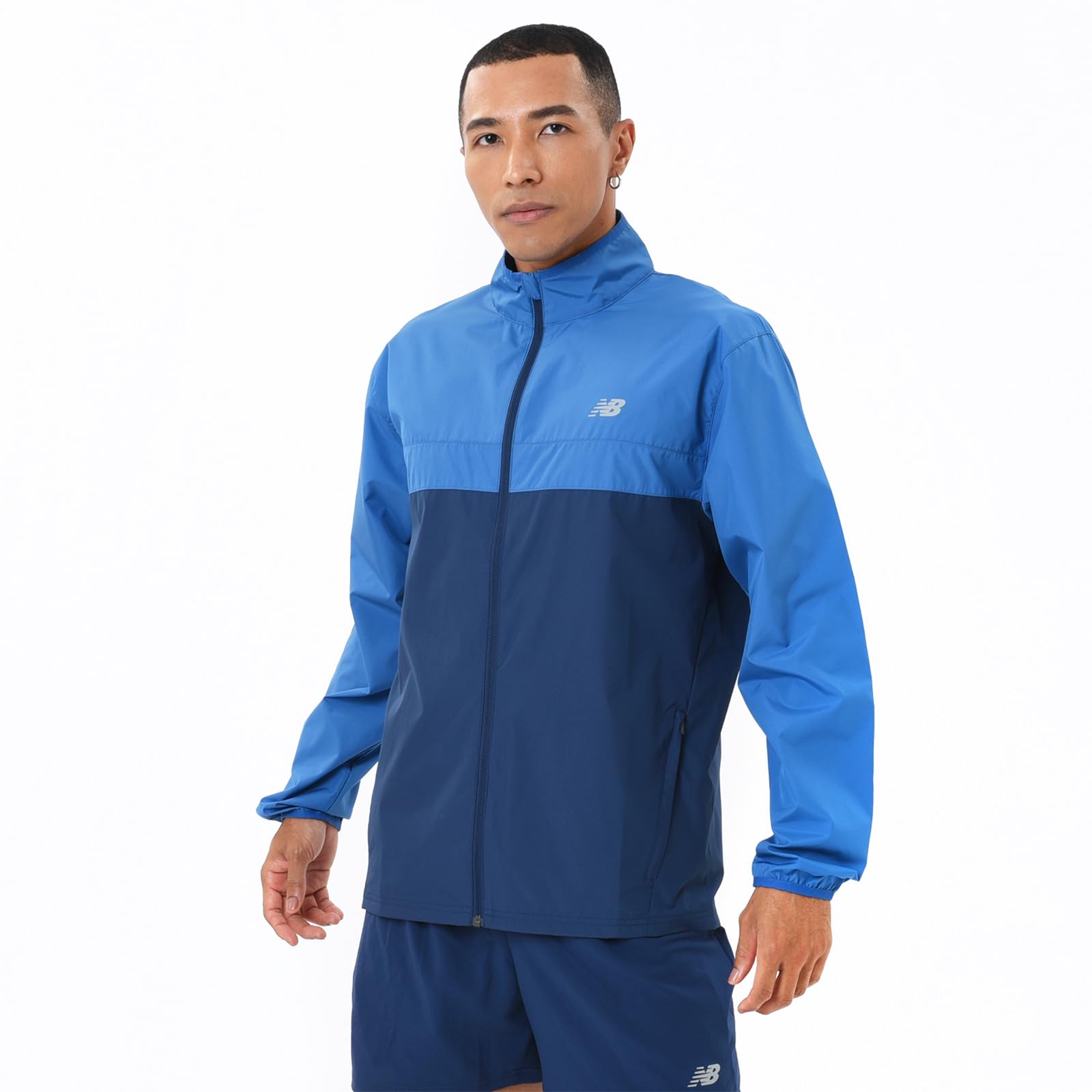 

Sport Essentials Run Jacket Winbre Windproof Water Repellent Dry Quick Dry BEU [New Balance] (MJ41243) Men s (Blue Agate)