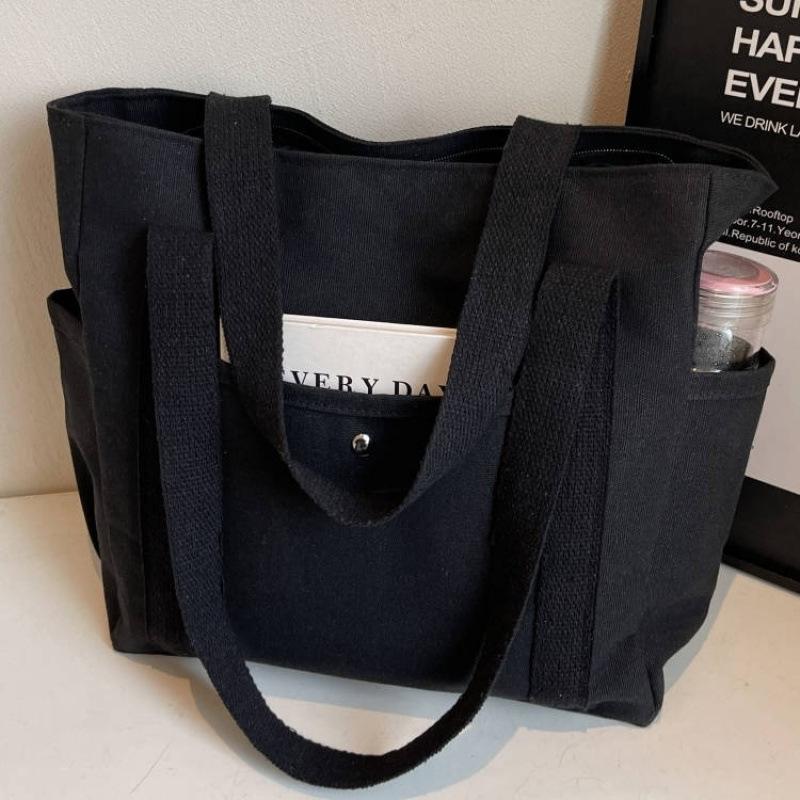 Large-capacity canvas tote canvas bag for going to work, high-value and versatile literary and artistic student one-shoulder bag