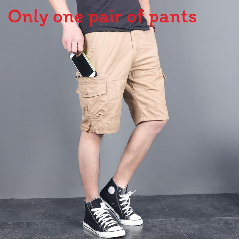 Men Summer Cargo Shorts With Multiple Pockets And Zipper For Casual Urban Style