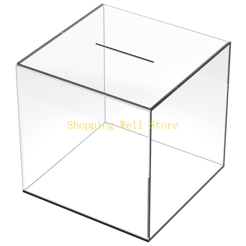 KX4B Acrylic Clear Money Jar Coin Banknote Storage Acrylic Piggy Money Saving Box for Cultivating Saving Habits