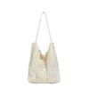 Solid Color Flower Tote Bag Large Capacity Cloth Shoulder Bag Portable Underarm Bag  Daily