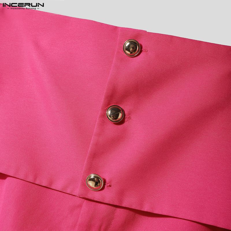 INCERUN Men's Zip-up High Waist Double Layers Mesh Patchwork Casual Long Pants Trousers