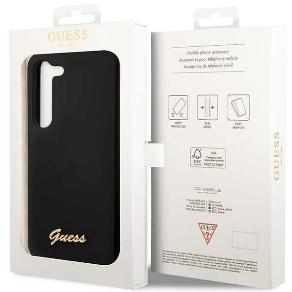 Guess Guhcs23Mslsmk S23+ S916 Czarny/Black Hardcase Silicone Vintage Gold Logo