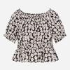 Women Shirring Point Flower Blouse T264mbl278w
