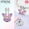 Charms Copperplated Pink Purple Butterfly-Shaped Pendants Fit Charms Original Bracelet Beads Women Jewellery Making Diy