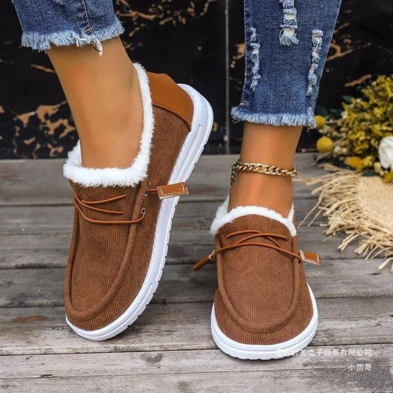 Women's Winter Comfortable Cotton Shoes 2024 Fashion Plus Velvet Snow Boots New Women Outdoor Casual Flat Shoes Tenis De Mujer