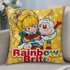 Cartoon Rainbow Brite Cushion Cover Cushion Covers Natural Linen Breathable Sofa Bedroom Decor Pillowcase