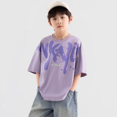 Boy's Summer Cool Ink Splash Cotton T-Shirt