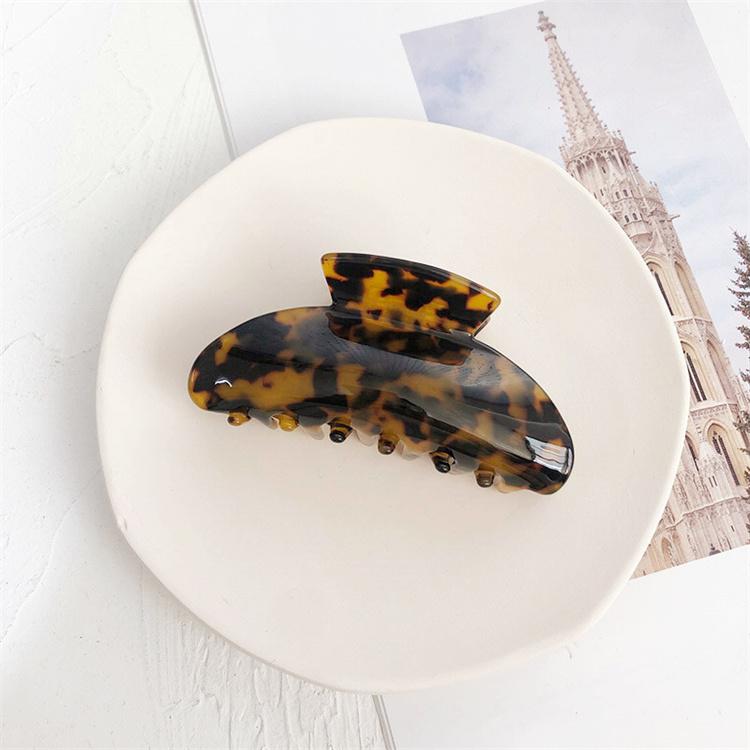 Big Vintage Simple Style Leopard 9.5cm Hair Accessories Resin Acetate Plastic Hair Claw for Women