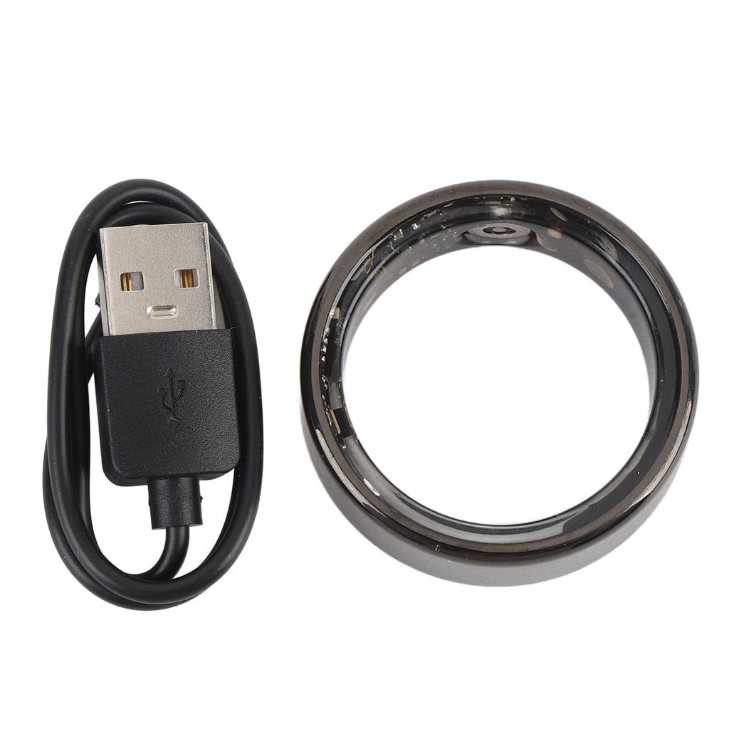 Smart Ring Fitness Tracker Stainless Steel IP68 Water Resistant Bluetooth Step Counter Smart Health