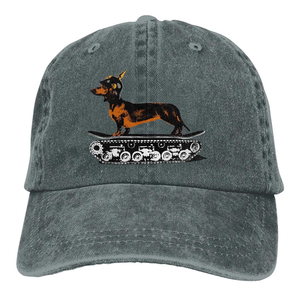 Dachshund Tank Commander The Baseball Cap Peaked capt Sport Unisex Outdoor Custom ww2 WWII World War 2 Hats