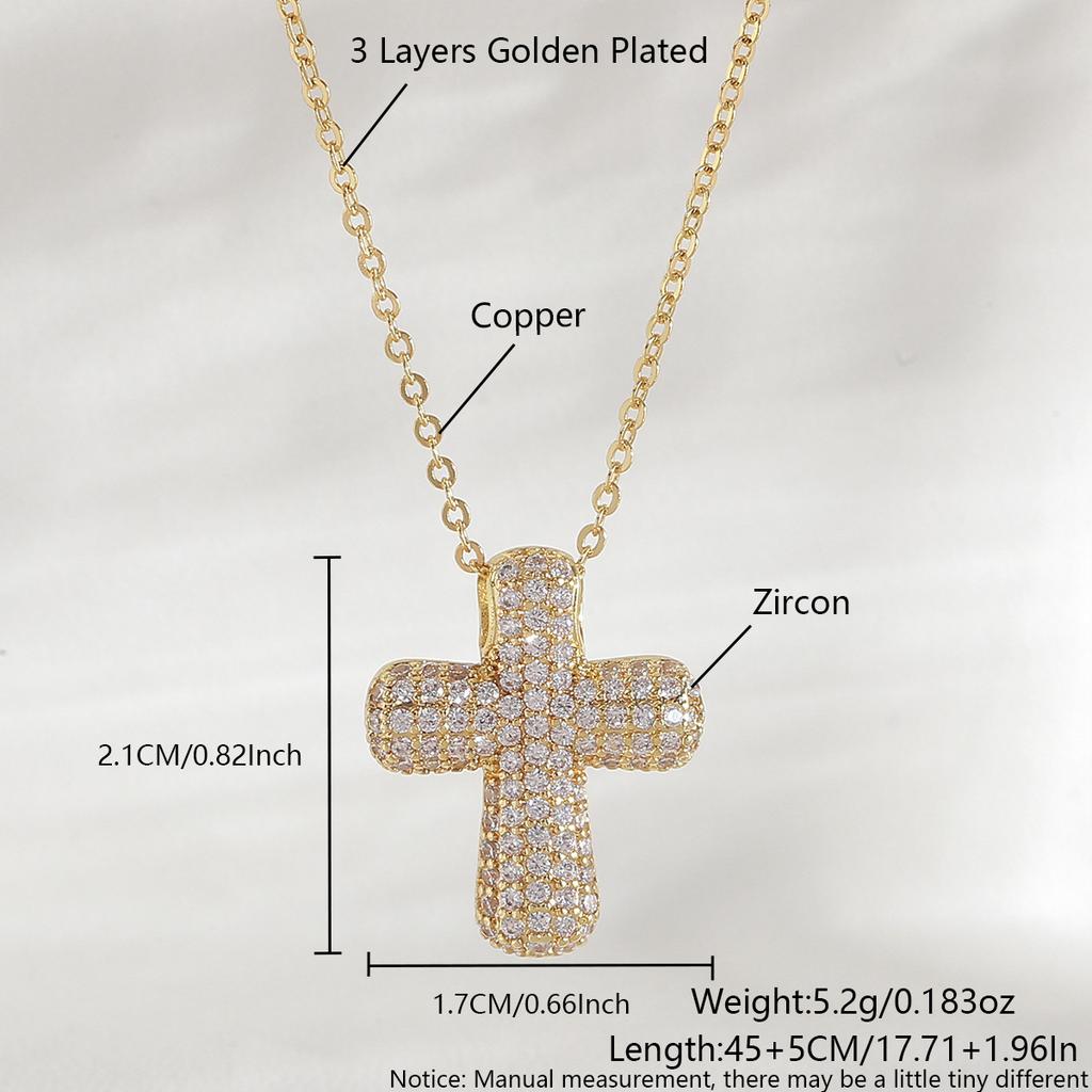Jewelry Bubble Cross Chubby Pendant Necklace Collar Chain