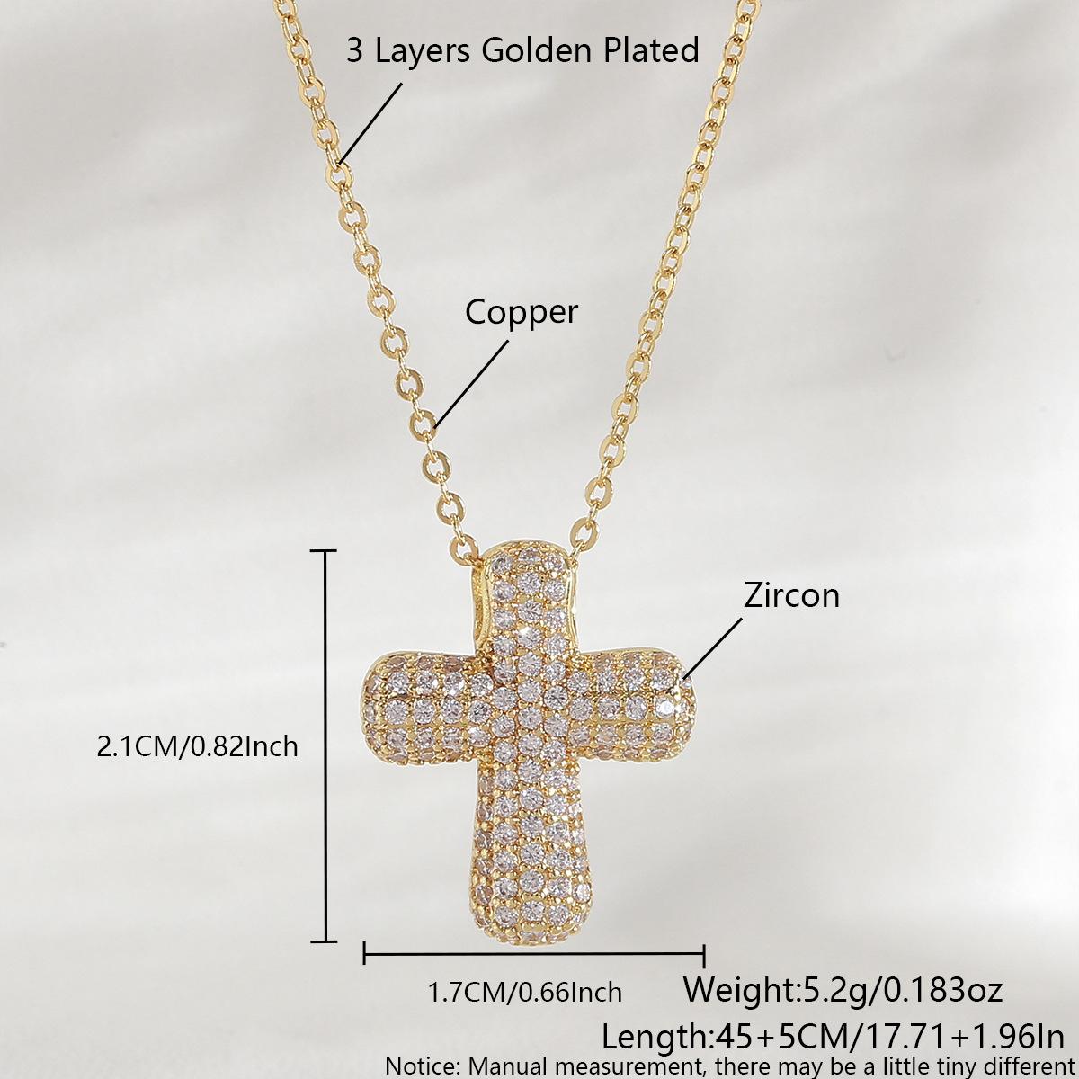

Jewelry Bubble Cross Chubby Pendant Necklace Collar Chain NAD12-4