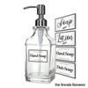 Square Glass Soap Dispenser with Stainless Steel Pump - Small Capacity