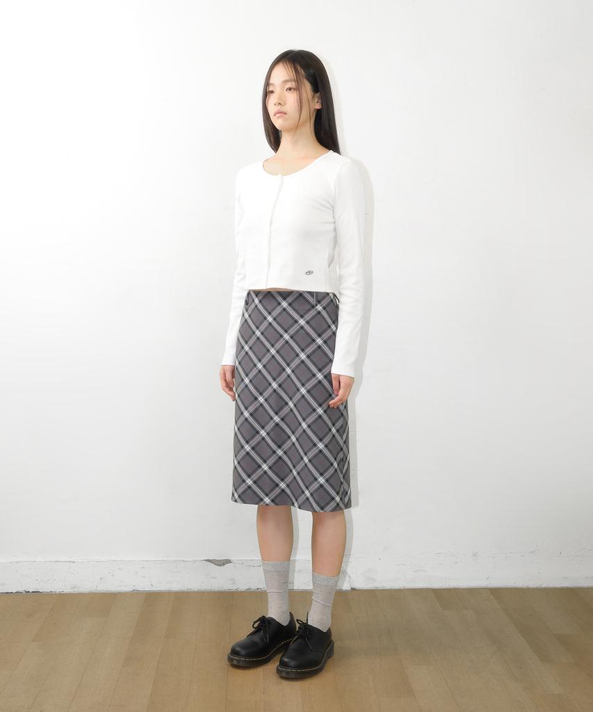 Ames-Worldwide Rib U-Neck Cardigan White