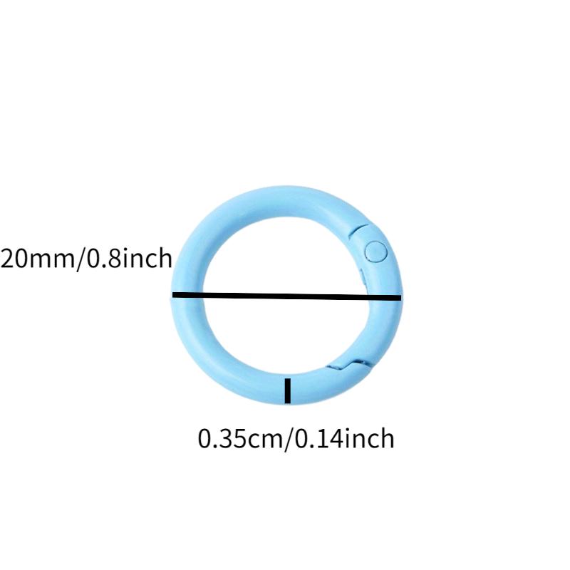 5PC Creative 20MM Fargerike Malt Spring Ring Nøkkelring Åpen Spring Spenne Bok Ring Connection Card Ring DIY smykketilbehør