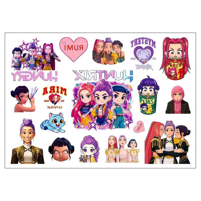 Kpop Witch Hunters Children'S Cartoon Tattoo Sticker Cute Color Girl Group Cos Transfer Sticker