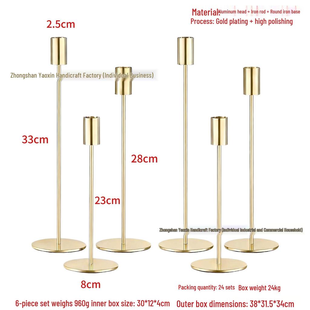 European Style Nordic Metal Candle Holder for Parties and Hotels